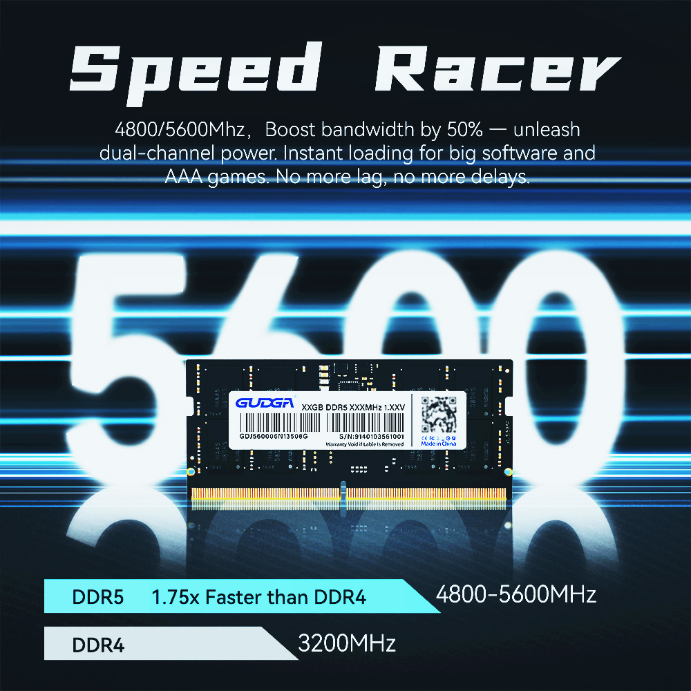 Mémoire DDR5 GUDGA 8 Go 16 Go  - Ddr5 6000Mhz avis et prix